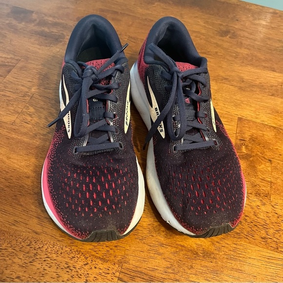 Womens Brooks Ghost 16 navy pink size 9 narrow - Picture 8 of 13